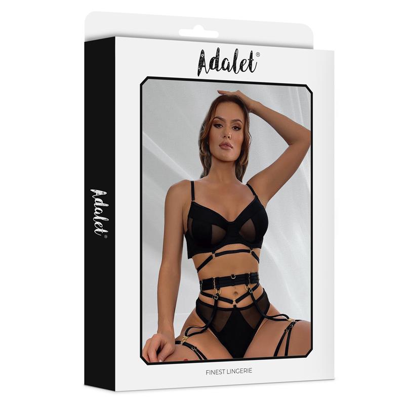 ADALET LINGERIE ELLIE SET SUJETADOR, TANGA, LIGUERO Y LIGAS