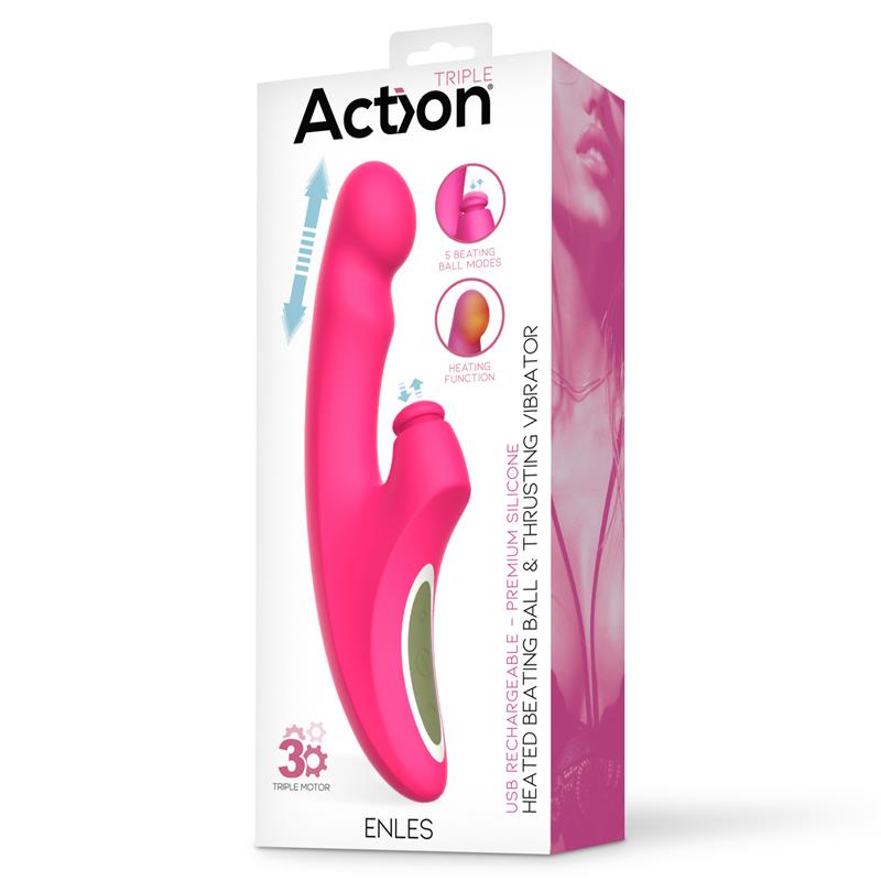 ACTION Enles Vibrador con Beating Ball, Thrusting y Función de Calor