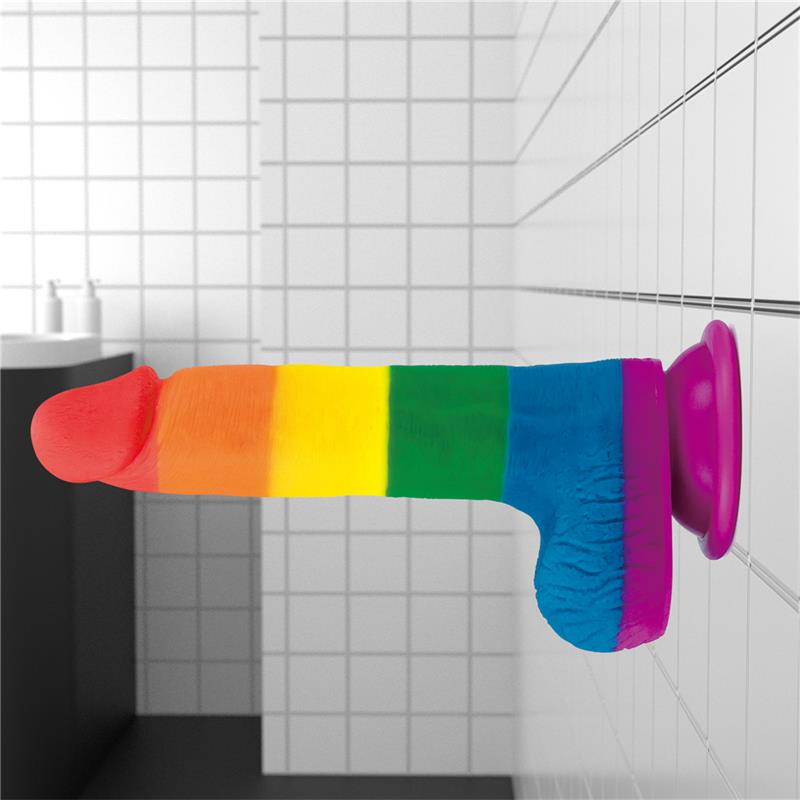 LOVETOY Dildo Prider Arcoiris 7.5" Silicona Líquida