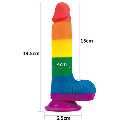 LOVETOY Dildo Prider Arcoiris 7.5" Silicona Líquida