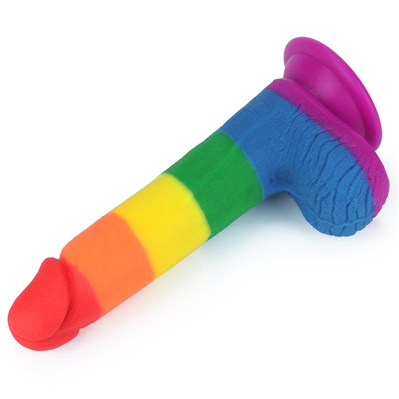 LOVETOY Dildo Prider Arcoiris 7.5" Silicona Líquida