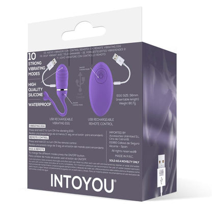 Huevo vibrador control remoto Odise USB silicona púrpura