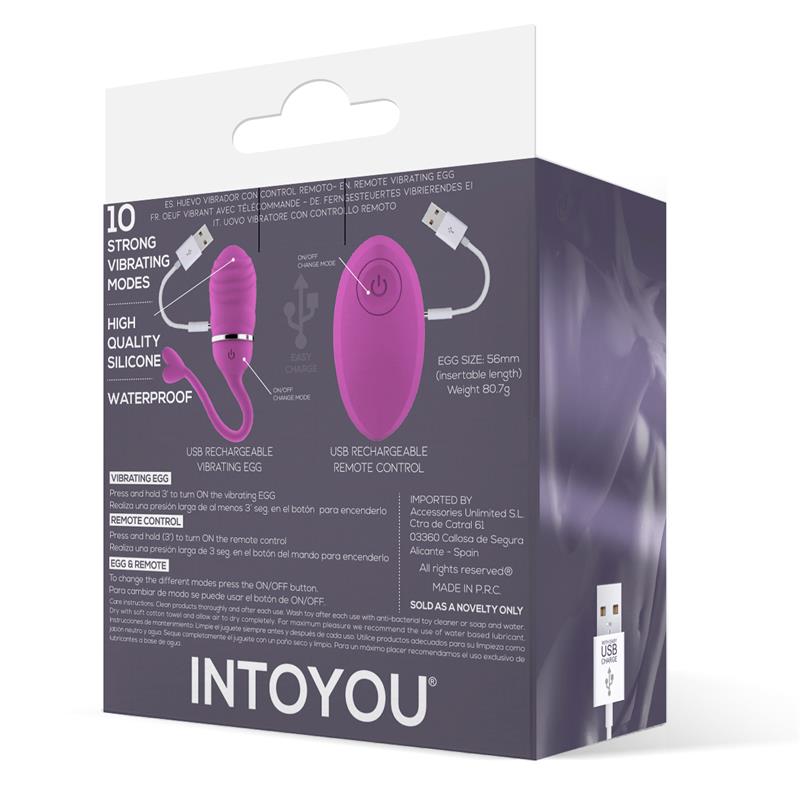 Huevo vibrador control remoto Odise USB silicona Fucsia