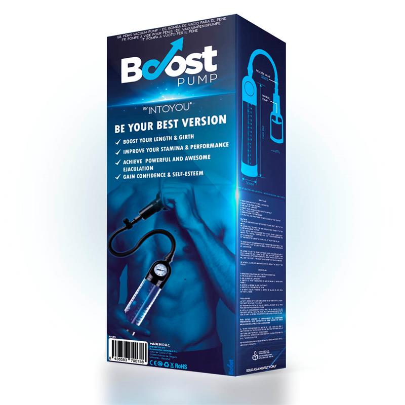 BOOST PUMPS Bomba Manual con Medidor para el Pene PSX03 Transparente