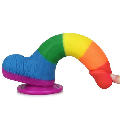 LOVETOY Dildo Prider Arcoiris 7.5" Silicona Líquida