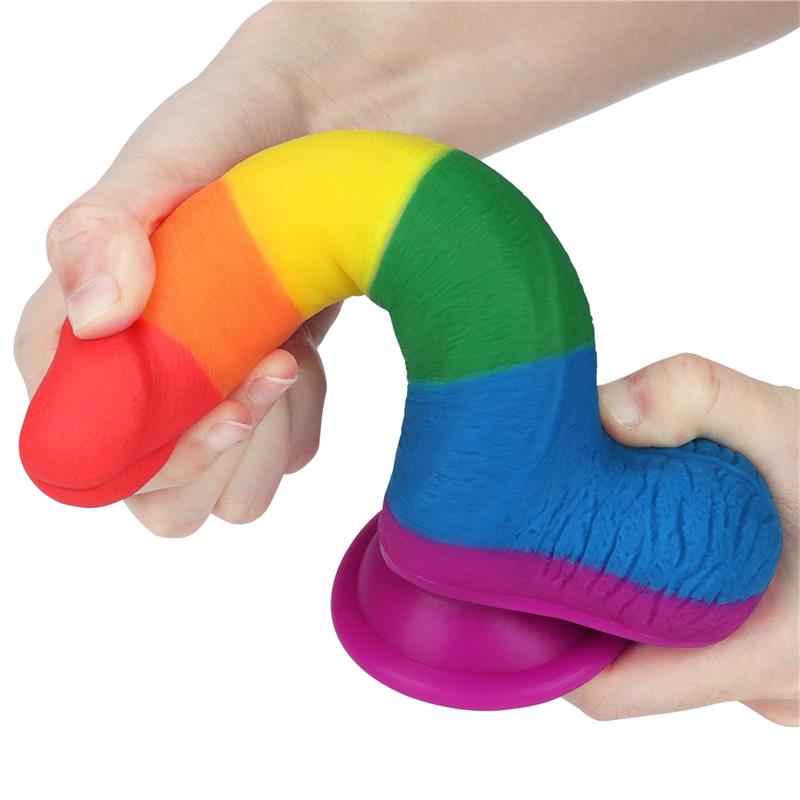 LOVETOY Dildo Prider Arcoiris 7.5" Silicona Líquida