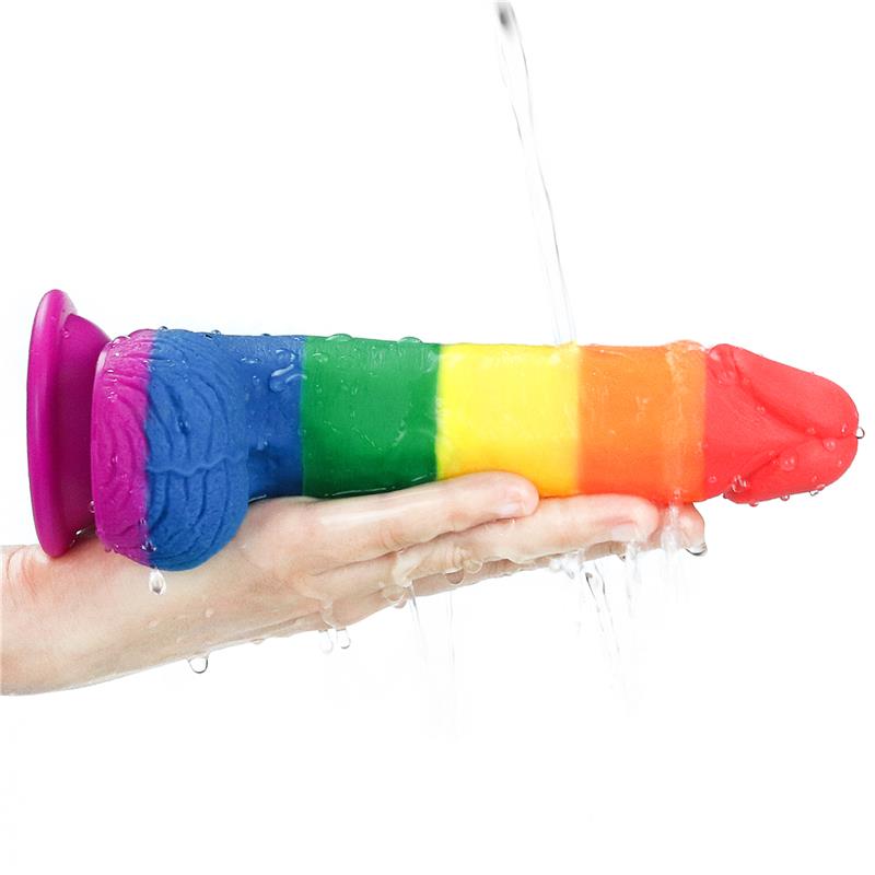 LOVETOY Dildo Prider Arcoiris 7.5" Silicona Líquida